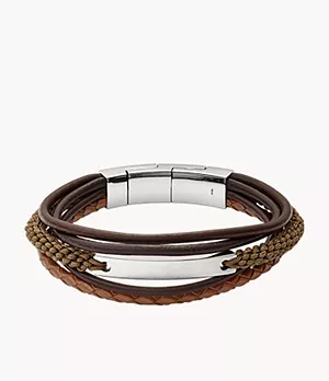 Bracelet multirangs brun foncé Vintage Casual
