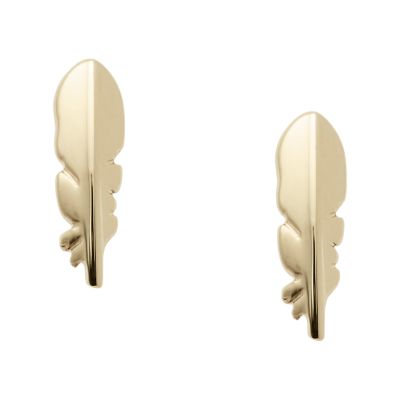 Feather Studs - Fossil