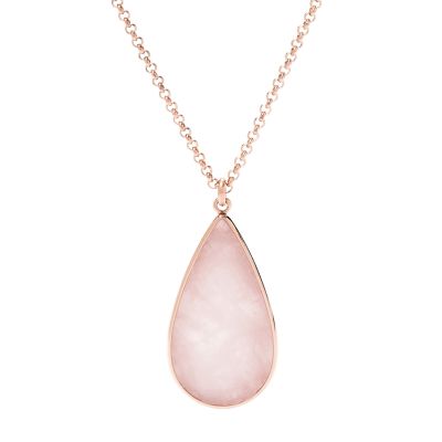 rose quartz rose pendant