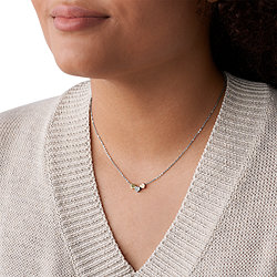 Heart Tri-Tone Steel Necklace