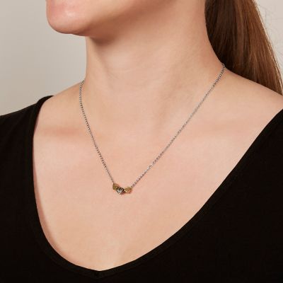 Heart Tri-Tone Steel Necklace