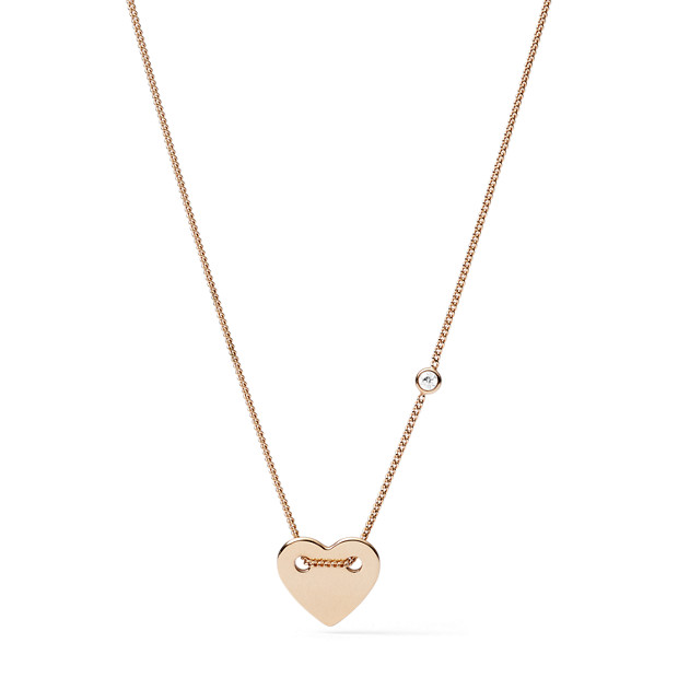 Heart Rose-Gold Tone Steel Necklace - Fossil