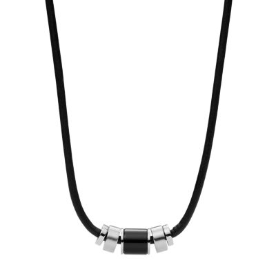 Fossil leather online necklace