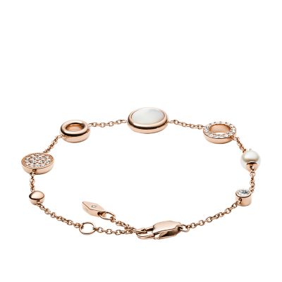 Rose Gold-Tone Stainless Steel Chain Bracelet - JOF00638791 - Fossil