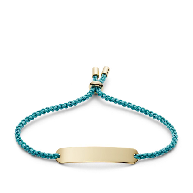 Fossil Unisex Bracelet En Nylon Avec Plaque Turquoise Bleu - One size