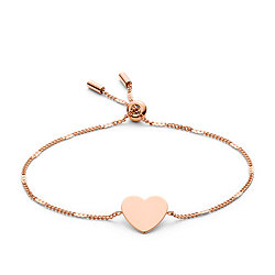 Heart Rose Gold-Tone Steel Bracelet