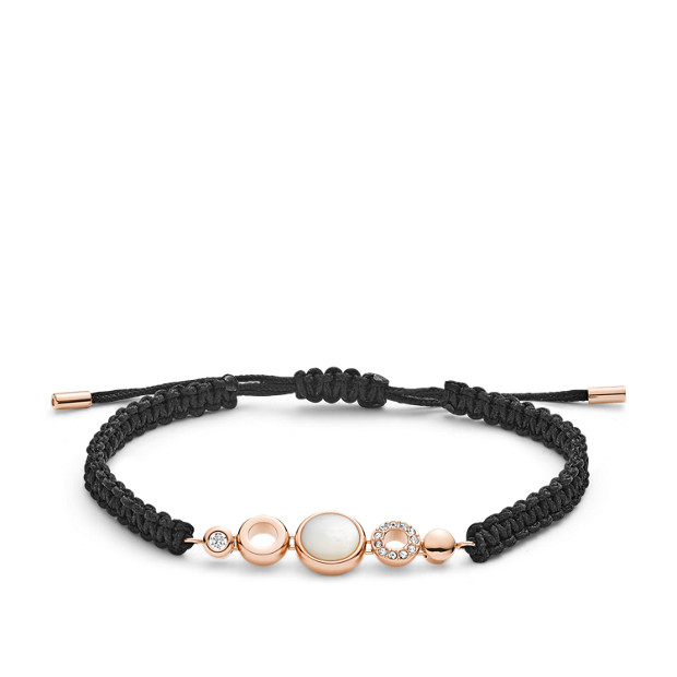 Fossil Unisex Bracelet Nacré Et Noir Macramé - One size