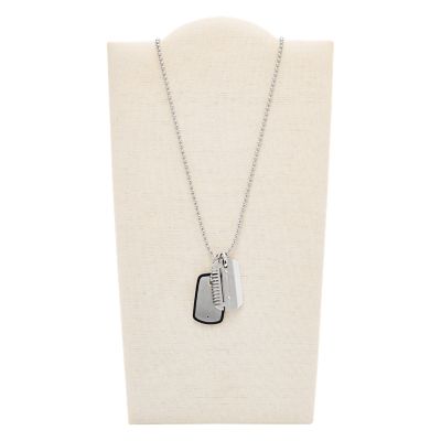 Dog Tag Stainless Steel Necklace - JF00494998 - Fossil