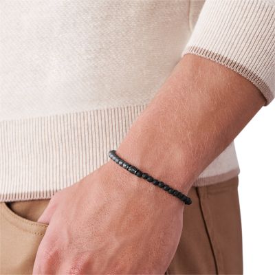 Bracelet Homme Redskins Bijoux Pierre De Lave - 285709 Pierre Noir