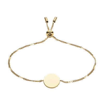 Pulsera Drew de acero inoxidable en tono dorado con disco