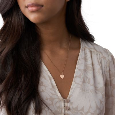 Drew Heart Rose Gold-Tone Stainless Steel Necklace