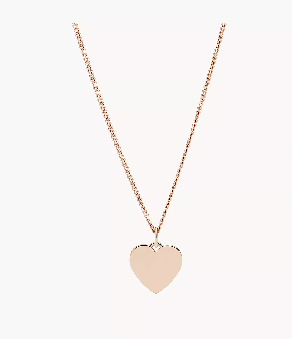 Image of Drew Heart Rose Gold-Tone Stainless Steel Necklace