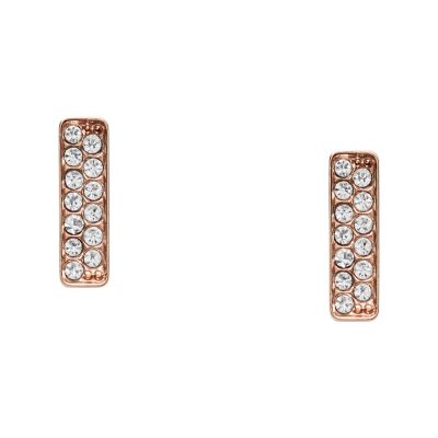 Rose-Gold-Tone Stainless Steel Glitz Studs