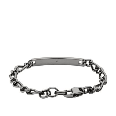 Bracelet personnalisable en acier inoxydable anthracite