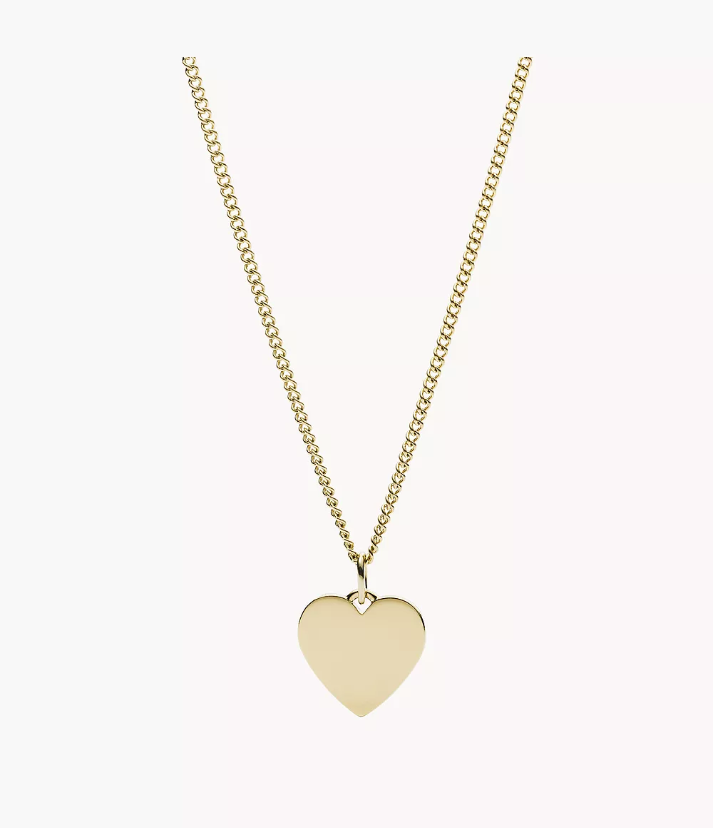 Fossil Damen Damen Halskette Heart Gold-Tone Stainless Steel