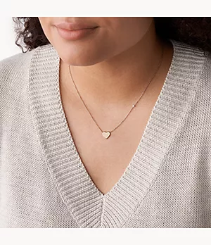 Lane Heart Rose Gold-Tone Stainless Steel Necklace