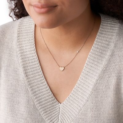 Drew Heart Rose Gold-Tone Stainless Steel Necklace