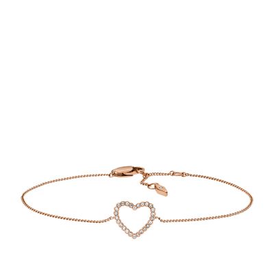 Damen Armband Open Heart Rose Gold-Tone Stainless Steel