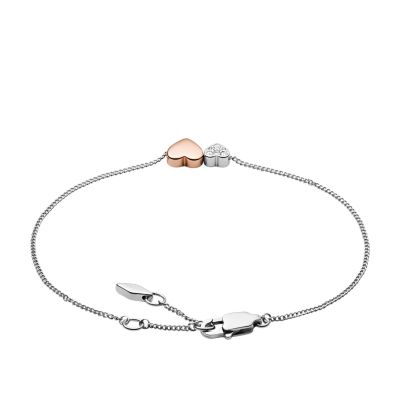 Duo Hearts Two-Tone Stainless Steel Bracelet