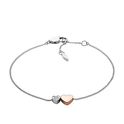 Sutton Duo Hearts Two-Tone Stainless Steel Bracelet