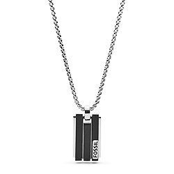 Geometric Black and Silver-Tone Stainless Steel Necklace