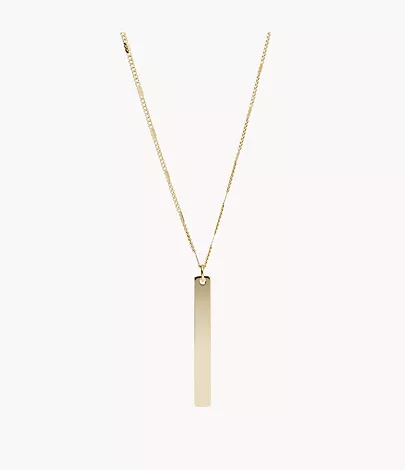 Bar Gold-Tone Stainless Steel Necklace