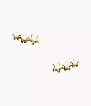 Shooting Star Gold-Tone Stainless Steel Ear Crawlers