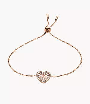 Val Mosaic Heart Rose Gold-Tone Stainless Steel Bracelet