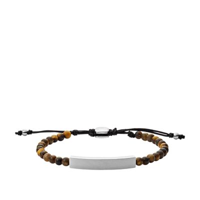 Tiger's Eye Beaded Bracelet - - Fossil