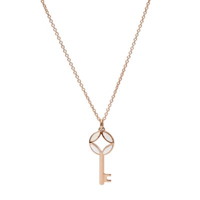 Locket Collection Rose Gold-Tone Stainless Steel Chain Necklace -  JF04429791 - Fossil