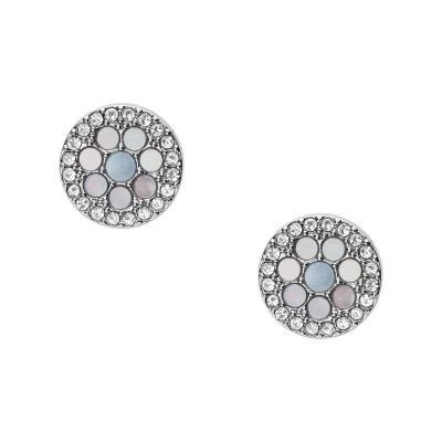 Boucles D’oreilles Bleues Mosaïques En Acier Inoxydable