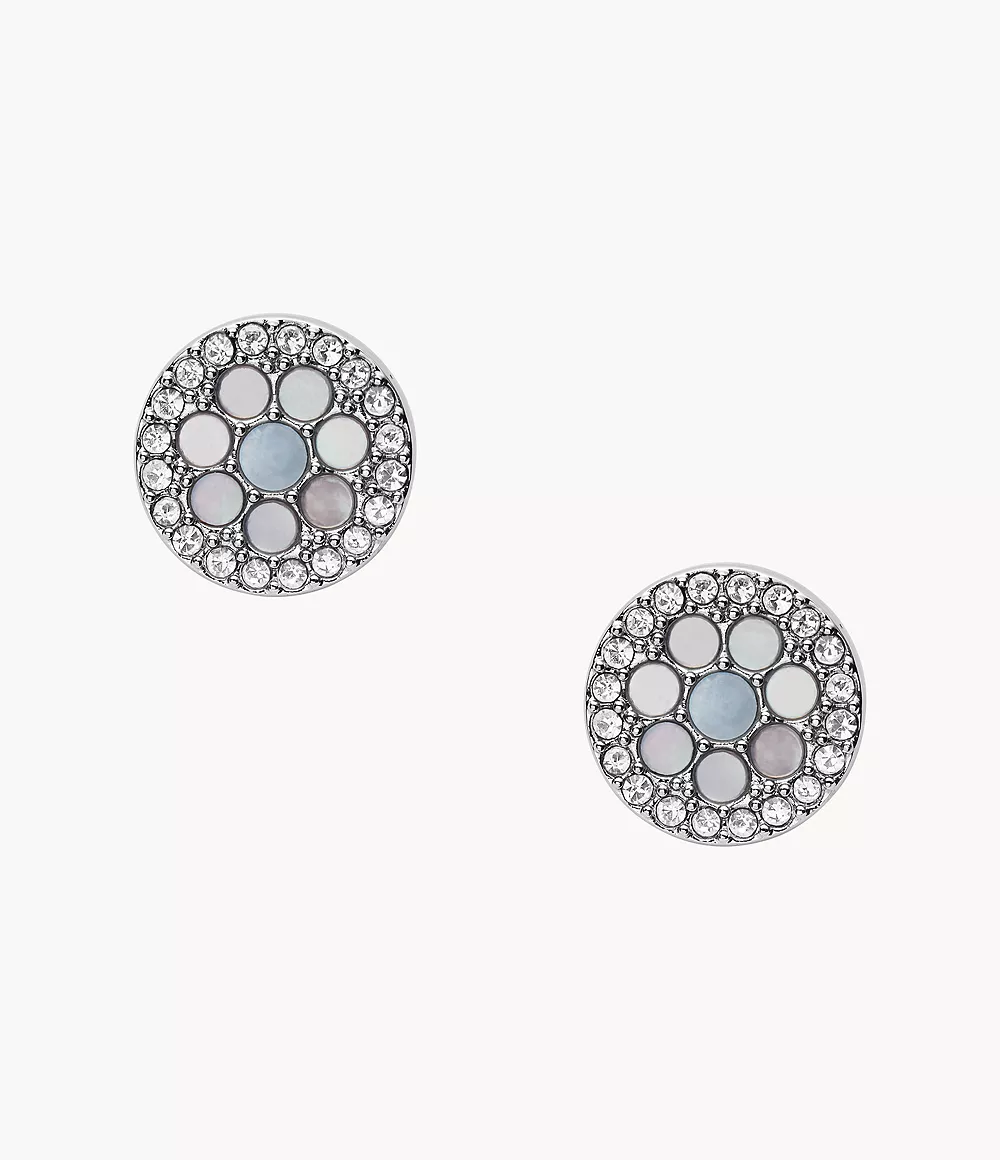 Blue Mosaic Stainless Steel Earrings jewelry JF03222040
