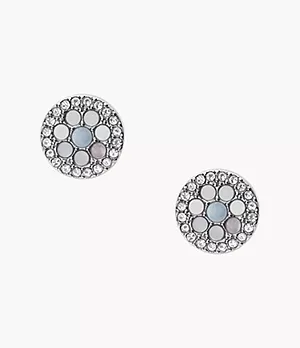Val Blue Mosaic Stainless Steel Earring