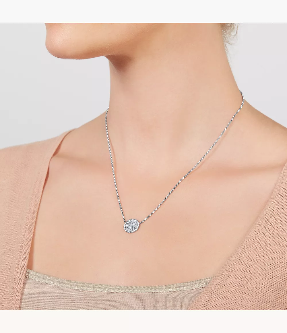 Blue Mosaic Stainless Steel Necklace - JF03224040 - Fossil