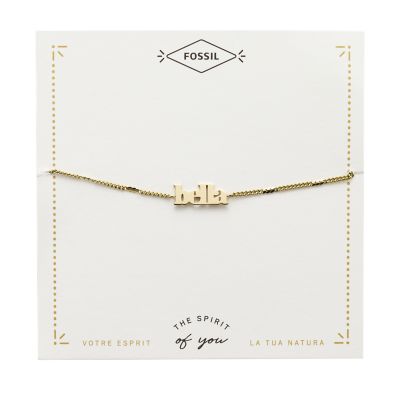 Barbie™ x Fossil Special Edition Gold-Tone Stainless Steel Chain Bracelet -  JF04497710 - Fossil