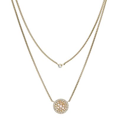 Duo Mosaic Gold-Tone Stainless Steel Necklace