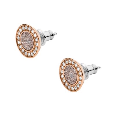 Halo Rose Gold-Tone Stud Earrings