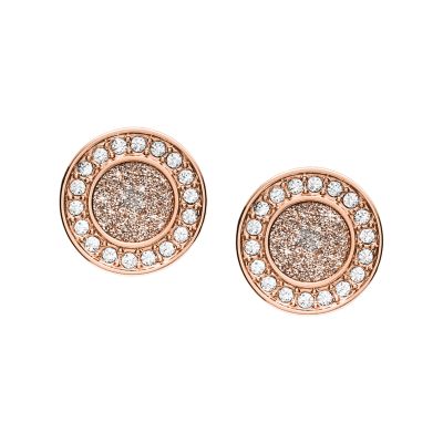 Halo Rose Gold-Tone Stud Earrings