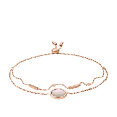 Bracelet Fossil Bijoux JF02905791 - DISQUE NACRÉ DORÉ ROSE Ajustable 16,5  cm Femme sur Bijourama, référence des bijoux Femme en ligne