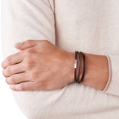 Brown Multi-Strand Leather Bracelet