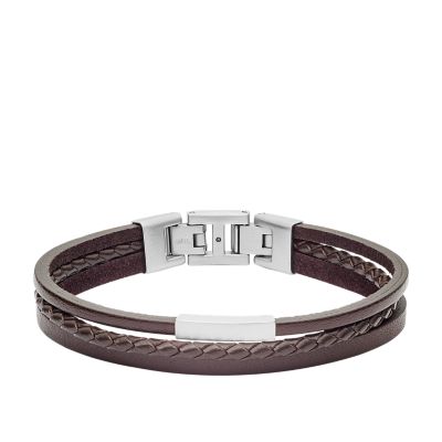Brown Multi-Strand Leather Bracelet Jewelry JF03323040
