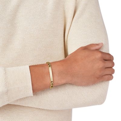Gold-Tone Steel Plaque Bracelet - JF03324710 - Watch Station