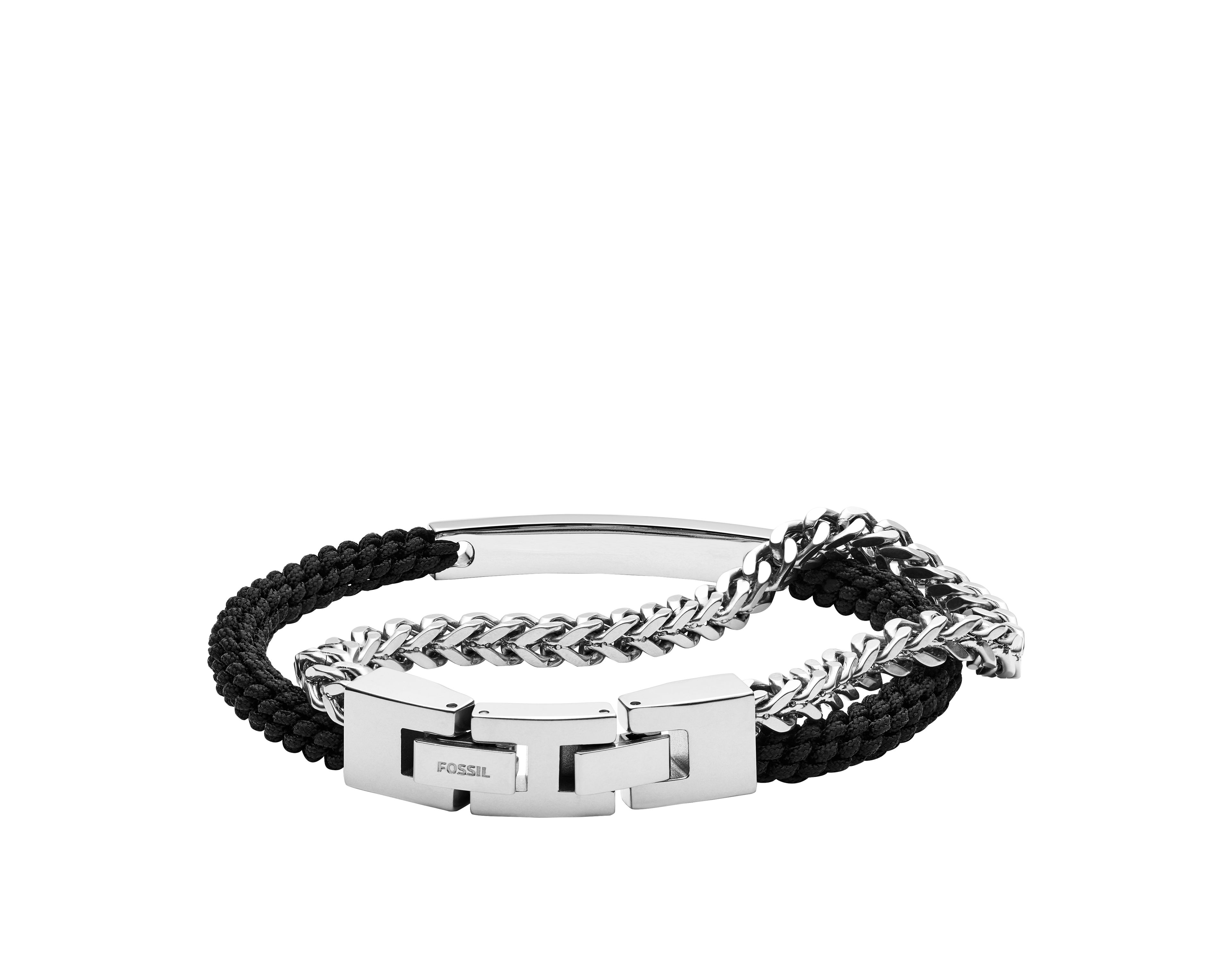 Ellis Black Nylon and Stainless Steel Double-Strand Bracelet