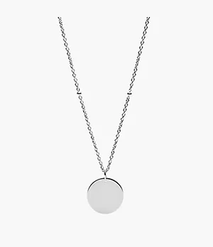 Engravable Disc Stainless Steel Necklace