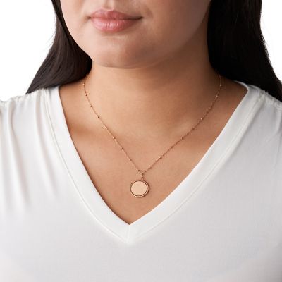 Rose gold hot sale disc necklace