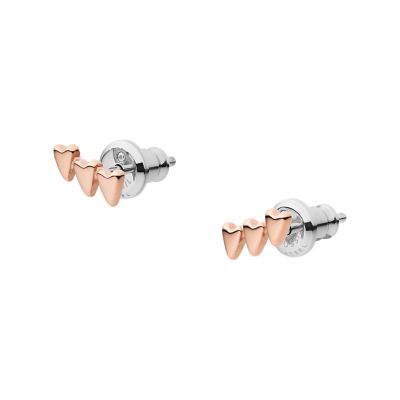 Fossil rose gold sales heart earrings