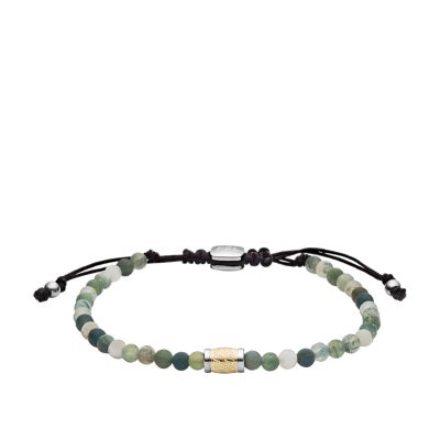 Bracciale Con Perline In Agata Verde Money Gang Jf Fossil