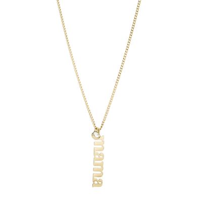 Fossil Femmes Collier pendentif Fête des mères en acier inoxydable doré -Doré