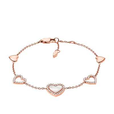 Mother of Pearl & Rose Gold Stainless Steel Bracelet