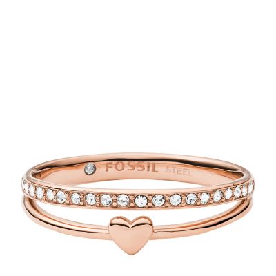 Hearts To You Rose Gold-Tone Band JF03460791006 Fossil - - Stainless Ring Steel